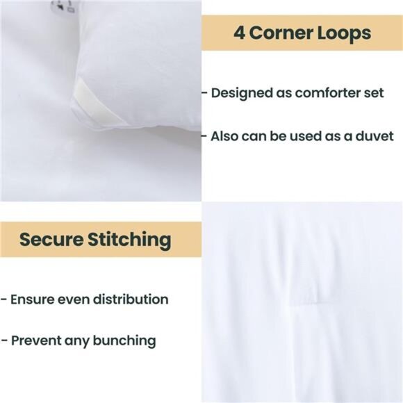 Classic Pure White Comforter Queen Size, 3 Pieces Boho Comforter Set - Picture 4 of 8